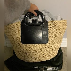 Vince Camuto Straw Beach Tote Bag